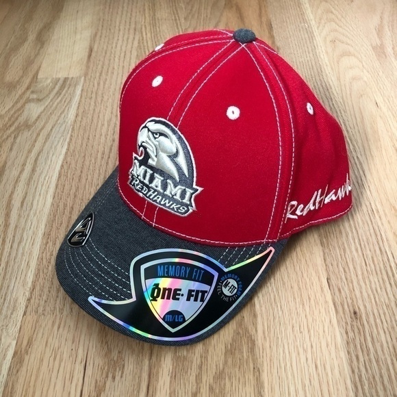Miami Red Hawks NCAA Red Hat Medium Large NWT - Picture 2 of 10